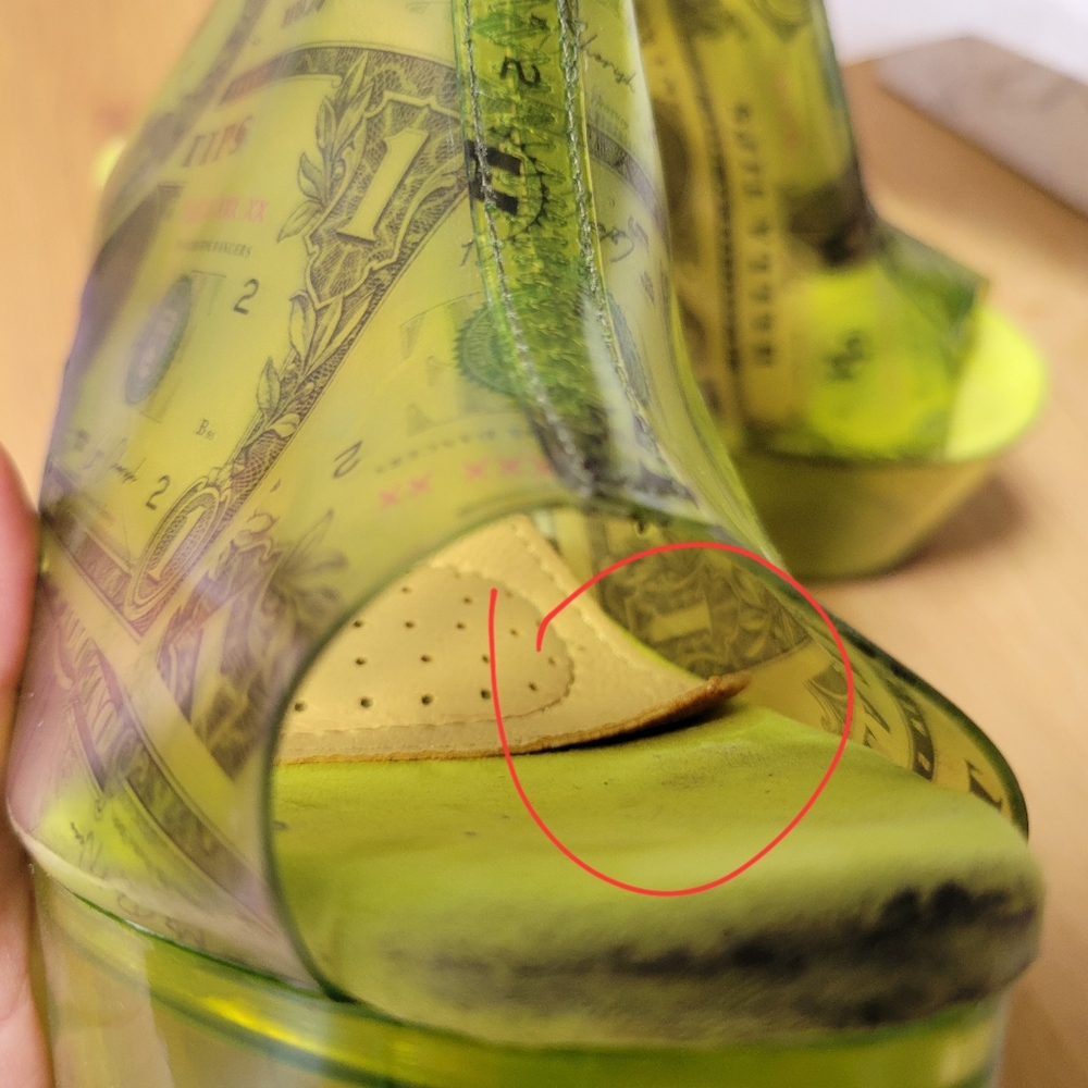 Hella Heels Dancing Dollar$ Stiletto Lime - Picture 5 of 16